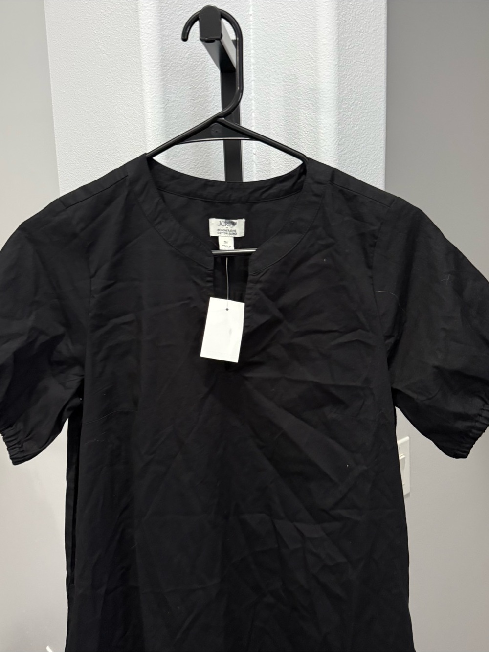 NWT!! J. CREW Factory Popover Dress Solid Black Travel Vacation Size 2T Tall - Picture 3 of 6